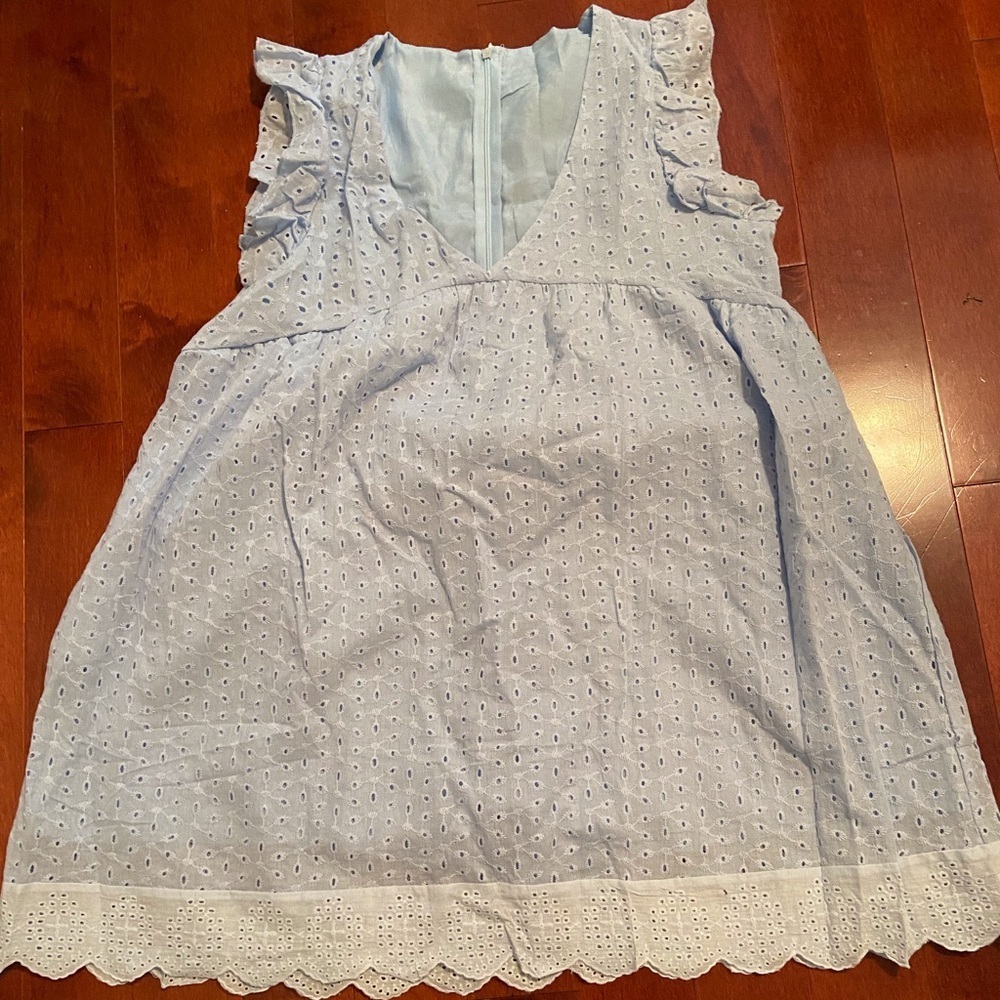 Light blue eyelet dress